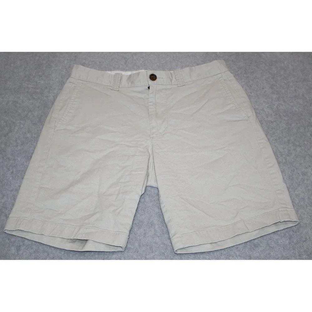 J.Crew Chino Shorts Mens 29 Light Tan Beige 9 Inch Inseam Stretch Cotton